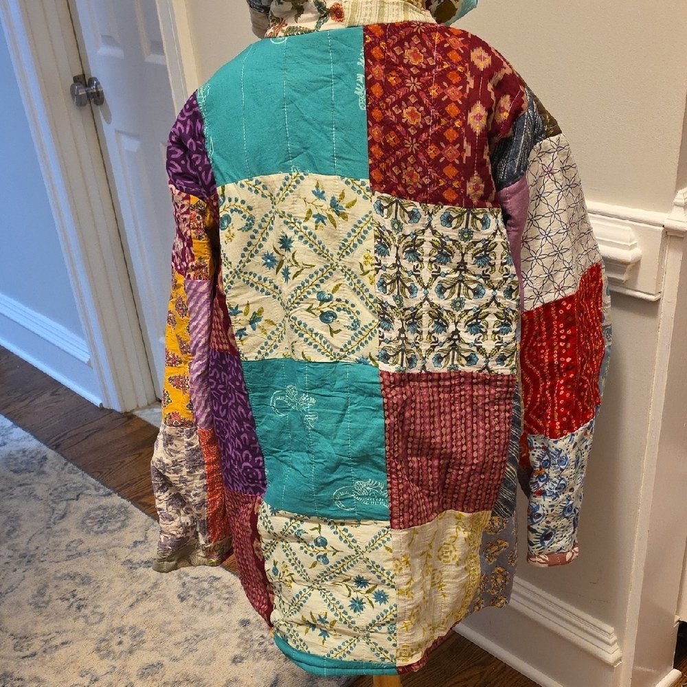 Ashley Taylor Multicolor Patchwork Toggle Jacket … - image 5